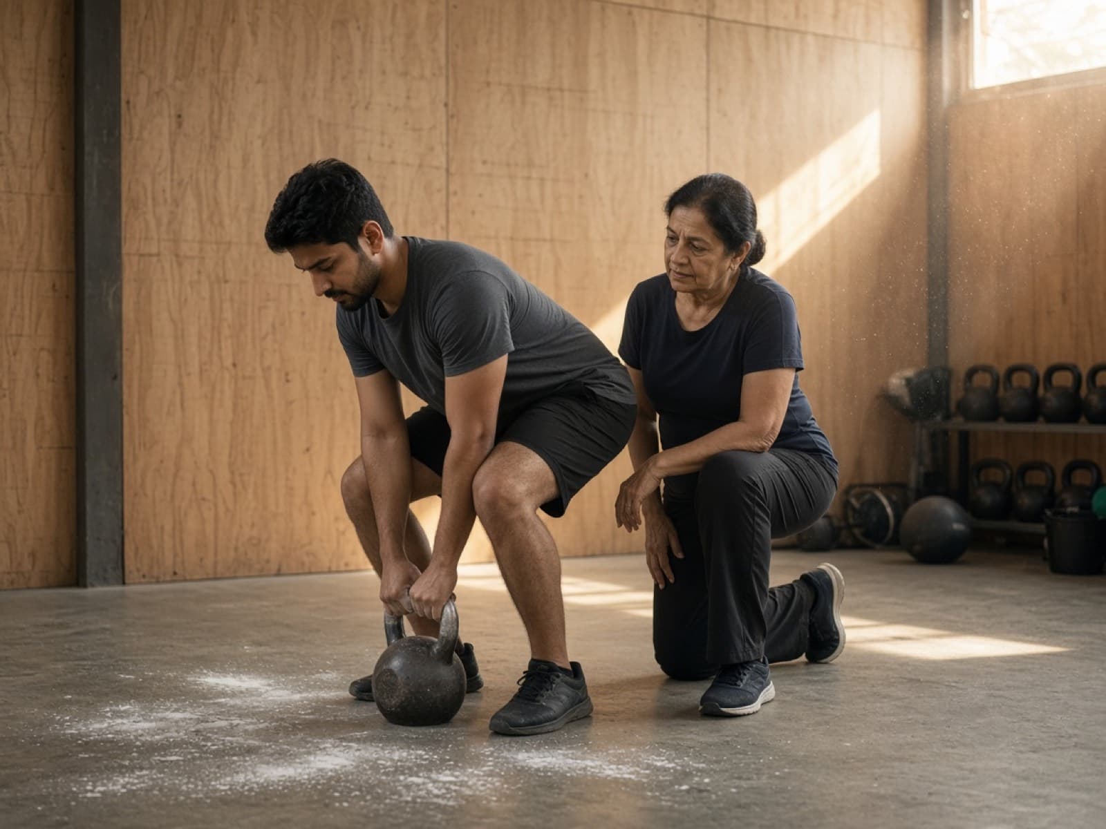 Coach guiding a client through a session